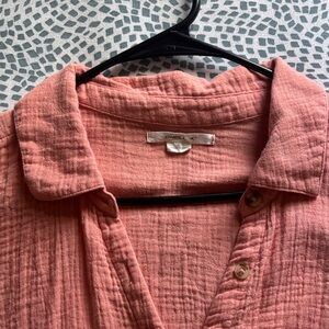 O'Neill Peach Textured Button-Down summer cover up